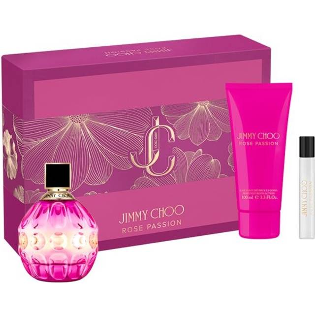 Jimmy Choo Rose Passion Women's Gift Set 100ml Eau De Parfum + 100ml Body Lotion + 7.5ml Eau De Parfum