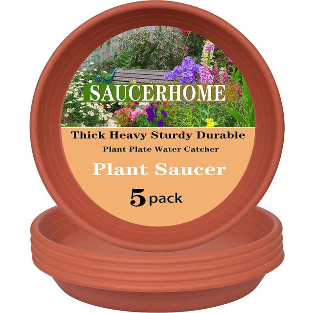5 Packs Plant Saucer Pot Tray 4 6 8 10 12 14 16 19 22 26 Inch Plastic Flower Planter Saucers and Drip Trays for Indoors Outdoors