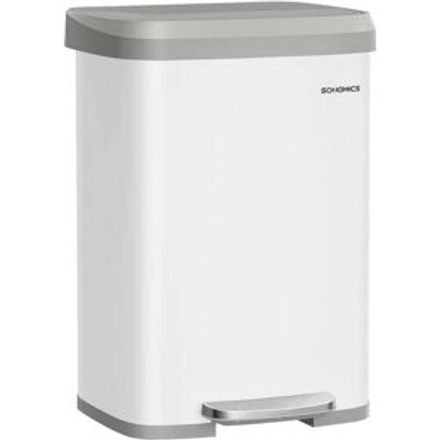 Kitchen Bin with Lid, White + Dove Grey / 50L (40.4 x 38 x 58.5 cm)