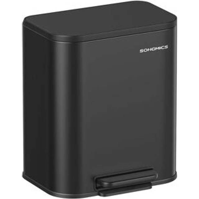 Songmics 20 Liter Waste Bin With Lid, Black, Black