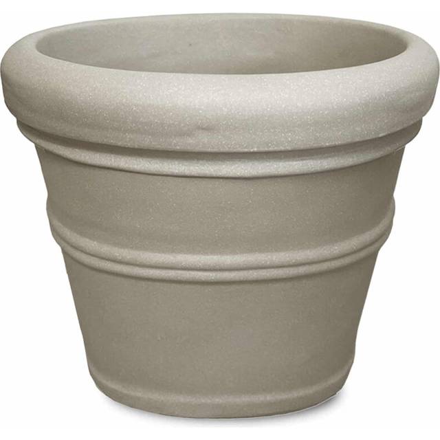 Crescent Garden Brunello Planter  Classic Rolled-Rim Plant Pot  14-Inch (Parchment)