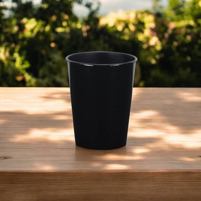 5 Black Recycled Plastic Indoor Outdoor Round Pot Planter