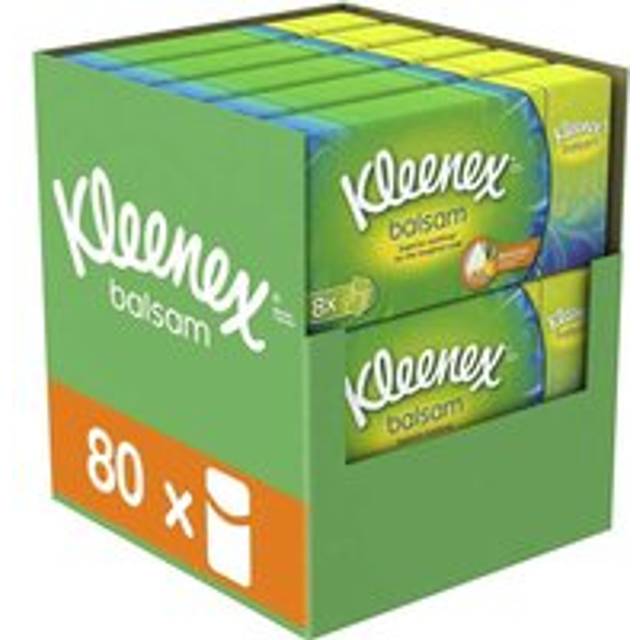 Kleenex Balsam Or Ultra Soft Pocket Tissues, 10 Boxes Of 8 Pack, White