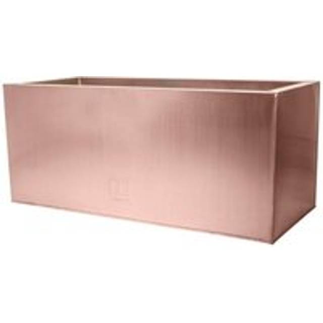 Weather Resistant Outdoor Zinc Trough Planter Copper Finish 64cm - One Size