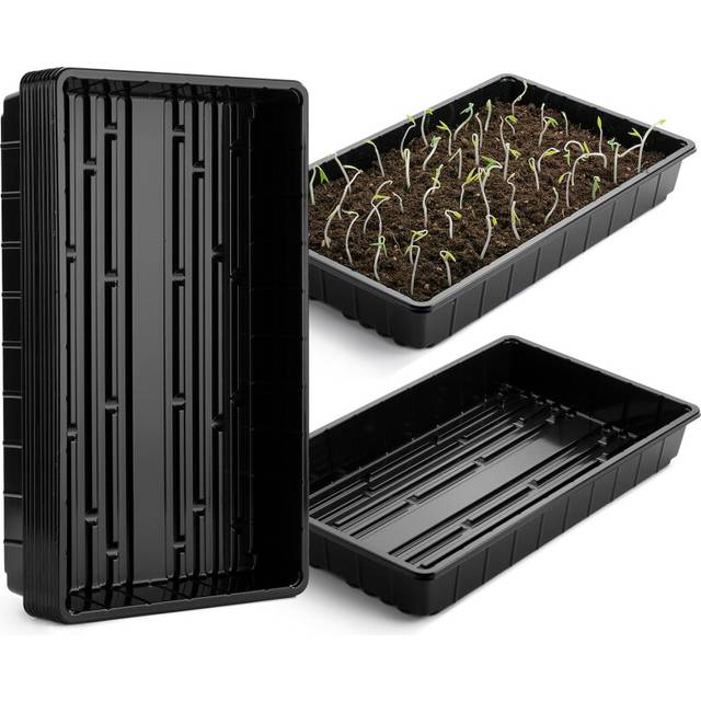 Mr Pen Plastic Growing Trays  10 Pack  Black  17   x10     Plant Tray  Seed Tray  Seedling Tray  Propagation Tray  Plant Trays
