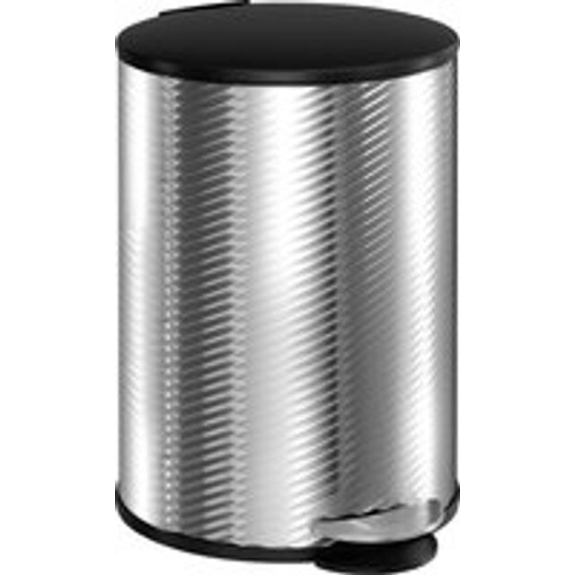 HOMCOM 20 Litre Kitchen Bin, Stainless Steel Pedal Bin with Soft-Close Lid, Fingerprint Proof Cylindrical Rubbish Bin w/ Foot Pedal Aosom UK