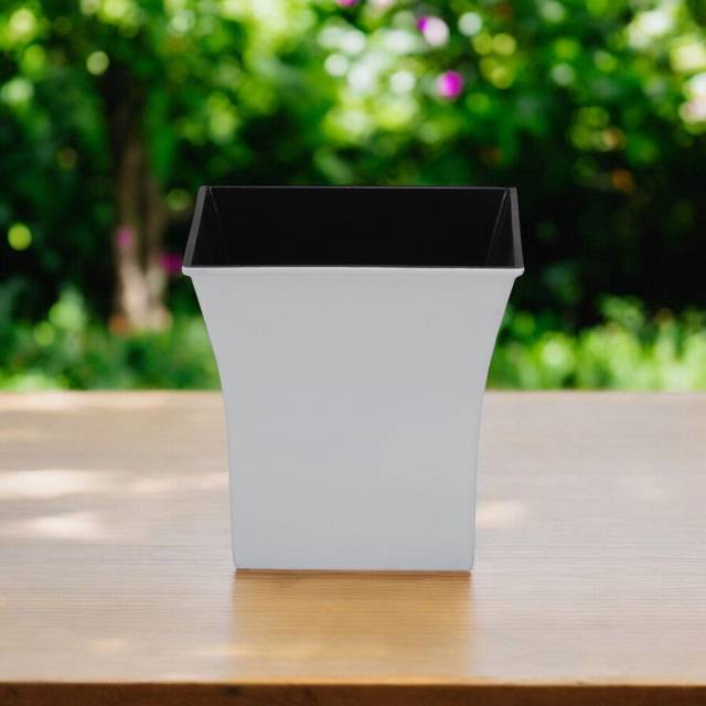 7 White Recycled Plastic Indoor Outdoor Square Pot Planter