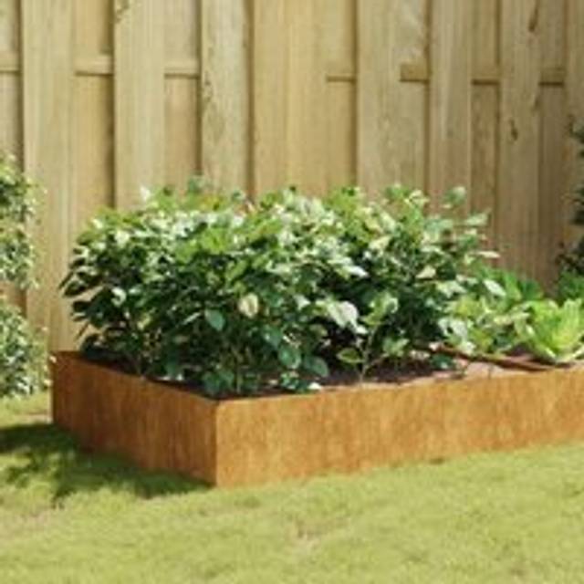 Garden Raised Bed 100x100x41 cm Corten Steel - Brown - One Size