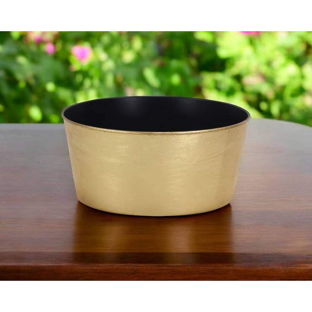 12 Gold Recycled Plastic Indoor Outdoor Round Pot Planter