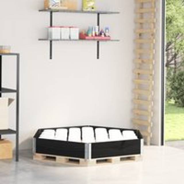 Raised Bed Hexagon Black 160x160 cm Solid Wood Pine - One Size