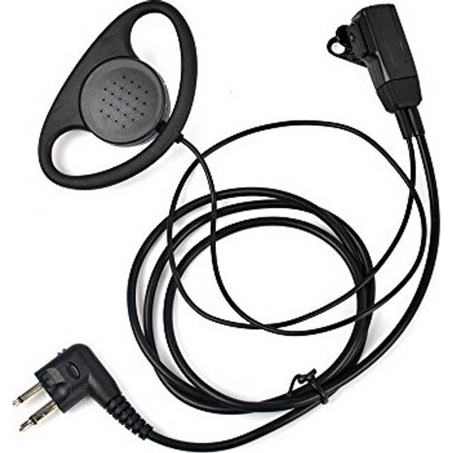 HYS D-Ring Walkie Talkie Earphone Earpiece D-Shape Headset Inline PPT for Police Security Compatible with Motorola CP040 CP140 Hytera Midland 2 Way