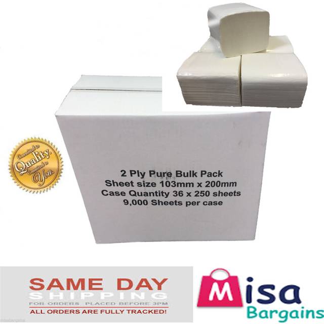 (36 ) Bulk Pack Tissue 36x250 sheet  2ply Toilet Tissue