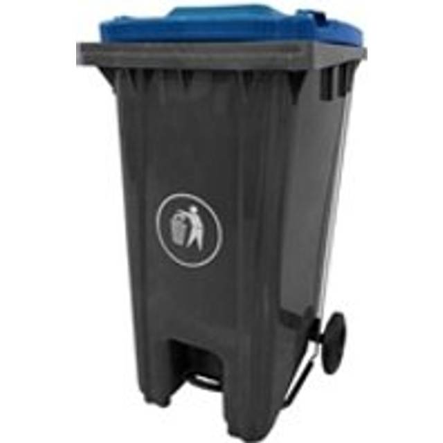 Pedal Wheeled Bin; 240L; Polypropylene; Dark Grey/ Dark Grey Lid