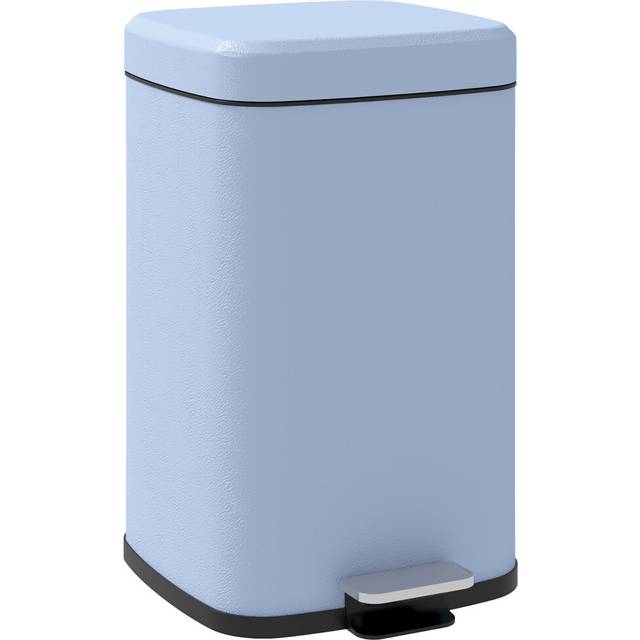 HOMCOM 20L Kitchen Pedal Bin - Metal Rubbish Bin with Soft-close Lid - Light Blue | TJ Hughes