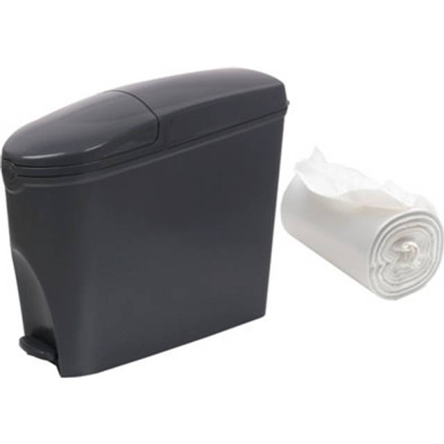 Grey Pedal Operated Toilet Sanitary Bin 20L Capacity & 50 Bin Liners - One Size