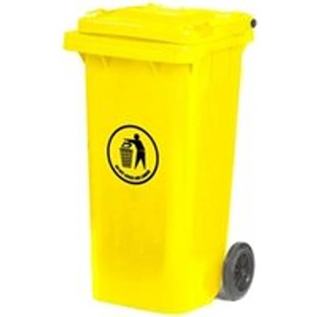 Wheelie Bin; 120L; 100% Virgin Polyethylene; Yellow