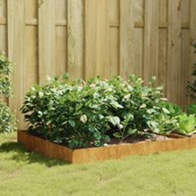 Garden Raised Bed 100x100x26 cm Corten Steel - Brown - One Size