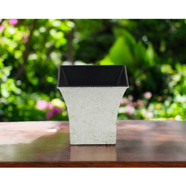 5 Cream Recycled Plastic Indoor Outdoor Square Nursery Pot