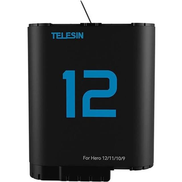 TELESIN Battery For GoPro Hero 12 11 10 9 1750 mAh Battery 3 Ways Fast Charger Box TF Card Storage