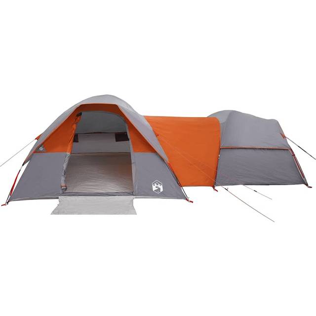 vidaXL Campingtält 5 personer grå och orange vattentätt
