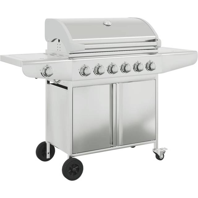 vidaXL Gas BBQ Grill with 7 Burners Silver Stainless Steel