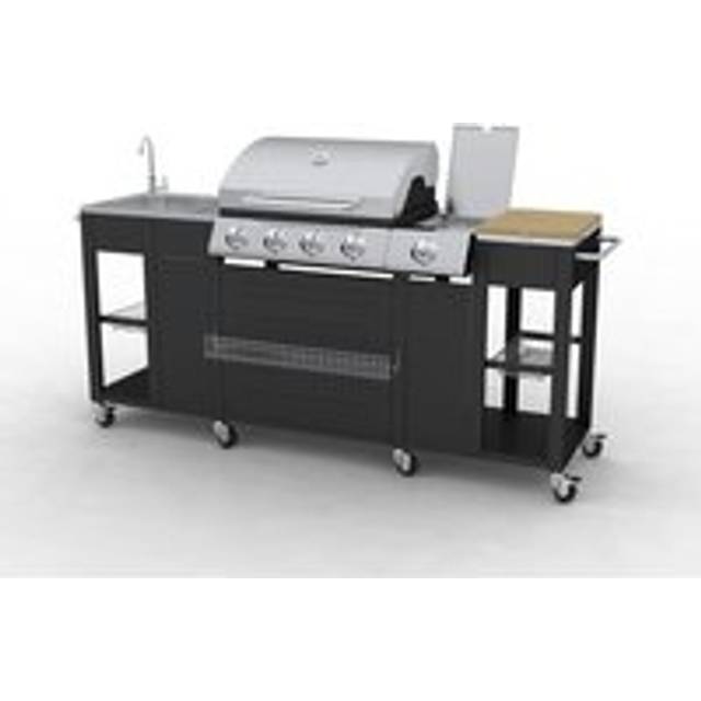 Outdoor Kitchen Barbecue Montana 4 Burners - Black - One Size