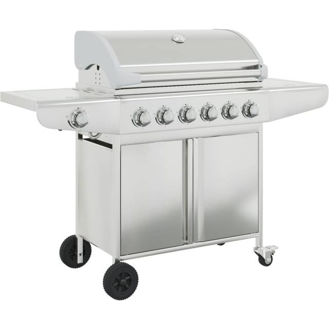 vidaXL Gas BBQ Grill with 7 Burners Silver Stainless Steel