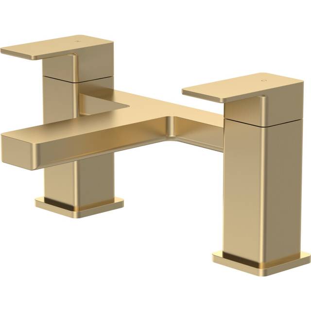Square Deck Mounted Bath Filler Tap - Brushed Brass - Balterley