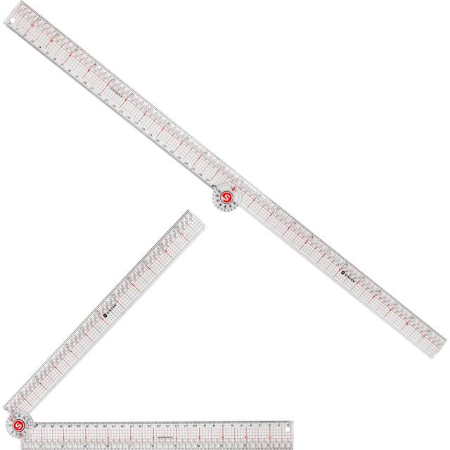 SINGER 24-Inch Folding Ruler with Precision Marking & Grid Lines for Sewing  Quilting  Crafting & Patternmaking - Clear Metric Ruler - Zero-Centering