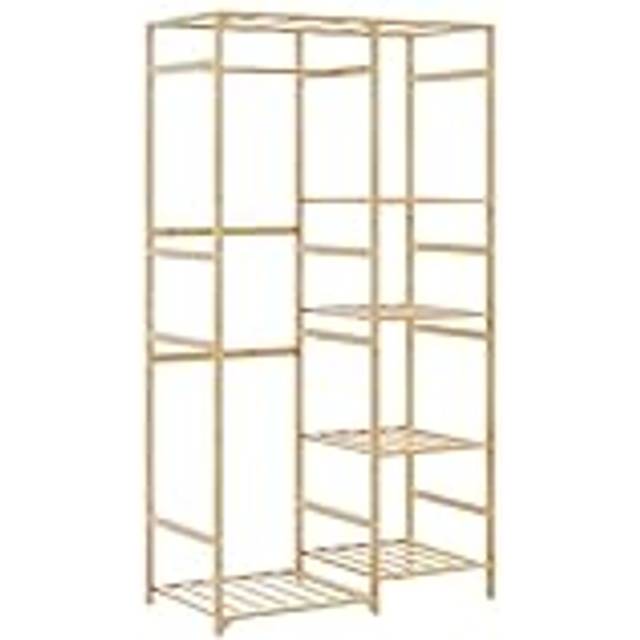 vidaXL Clothes Rack with Shelves 100x50x184.5 cm Bamboo - Brown
