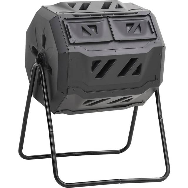 160L l Plastic Outdoor Compost Bin - Black