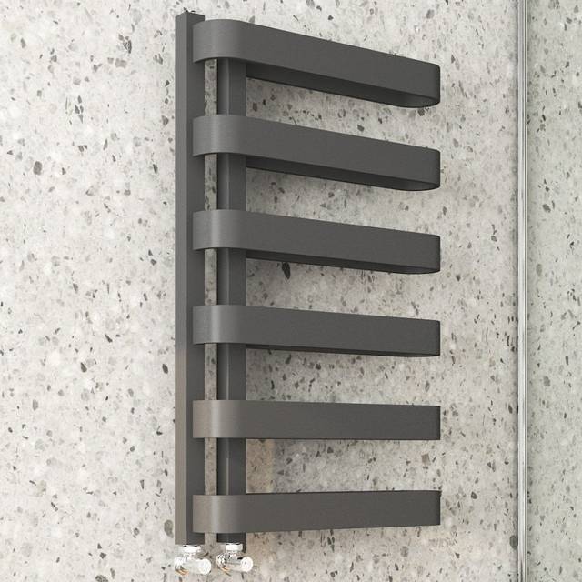 Vertical Designer Towel Rail - Anthracite (85cm H x 50cm W x 13cm D)