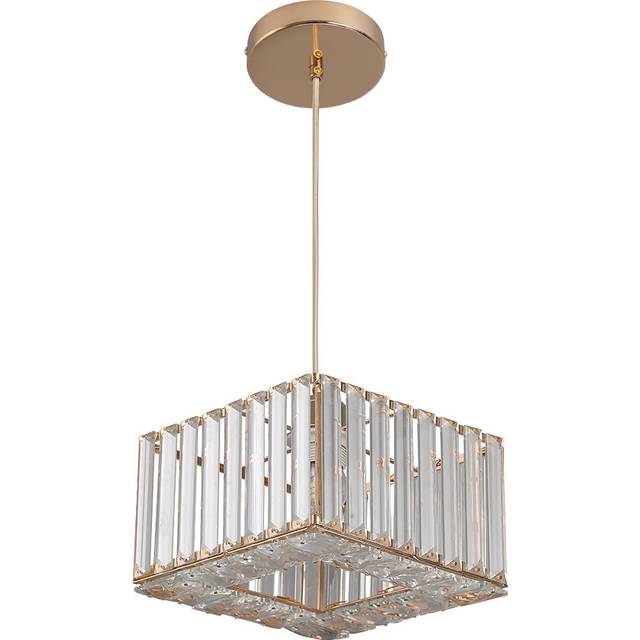 Golden Crystal Pendant Light Fixture Modern Hanging Lighting Mini Crystal Chandelier For Kitchen Dinning Room Living Room,NO Bulb (5.11cm H X 7.87cm W X 7.87cm D)