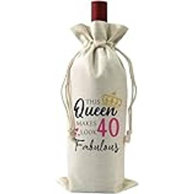 40th Birthday Gifts for Women - Decorative Wine Bag Birthday Gift with Witty Quote - Cute Female Gifts For Women Turning 40 - Best Friend Birthday