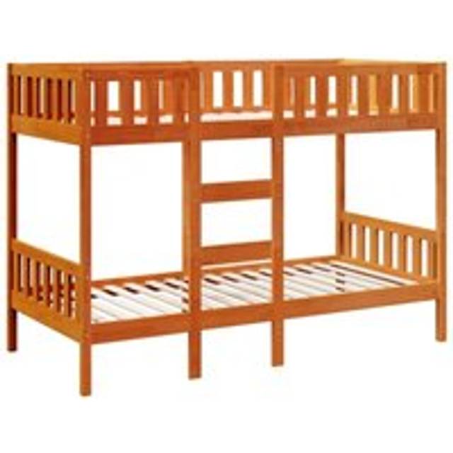 Vidaxl Bunk Bed Wax Brown 90x190 Cm Solid Wood Pine