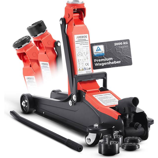 AREBOS 2t Hydraulic manoeuvring jack Car jack with rubber pads