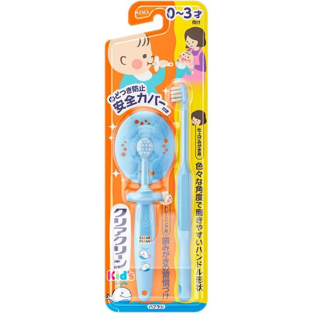 KAO CLEAR CLEAN Kids Toothbrush for 0-3 years old, Soft 1 piece Children's Toothbrushes Place the child on your lap, hold the toothbrush as if you wer
