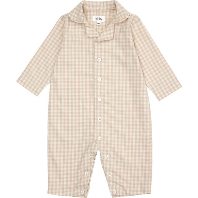 Lalaby Pyjamasdräkt - Classic+ - Beige Gingham - Lalaby - 1½ år (86) - Pyjamasdräkt
