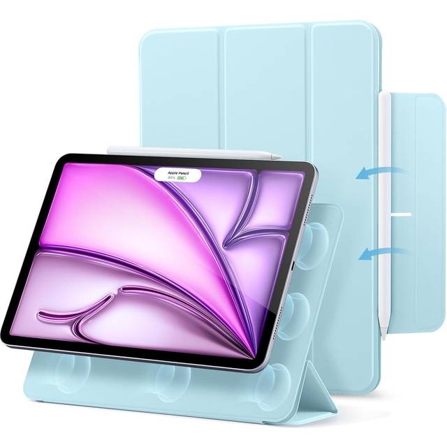 ESR Magnetiskt fodral för iPad Air 13 tum M2 2024, iPad Pro 12.9 fodral (2022/2021, 6:e/5:e generationen), kraftfull magnetisk fastsättning, smalt trippelstativfodral, stöder Pencil Pro/USB-C,