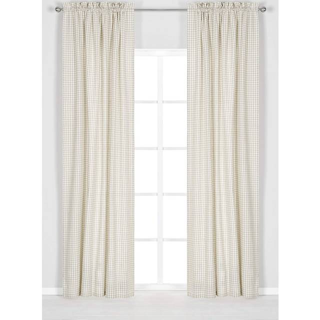 Vävda, rutiga gardinlängder 2-pack