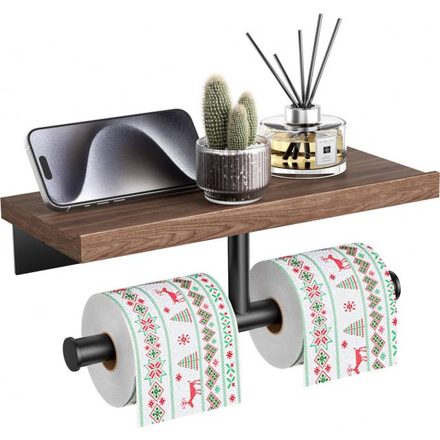 Brenicia Wall Mounted Toilet Paper Holder - Black (10cm W X 10cm D)