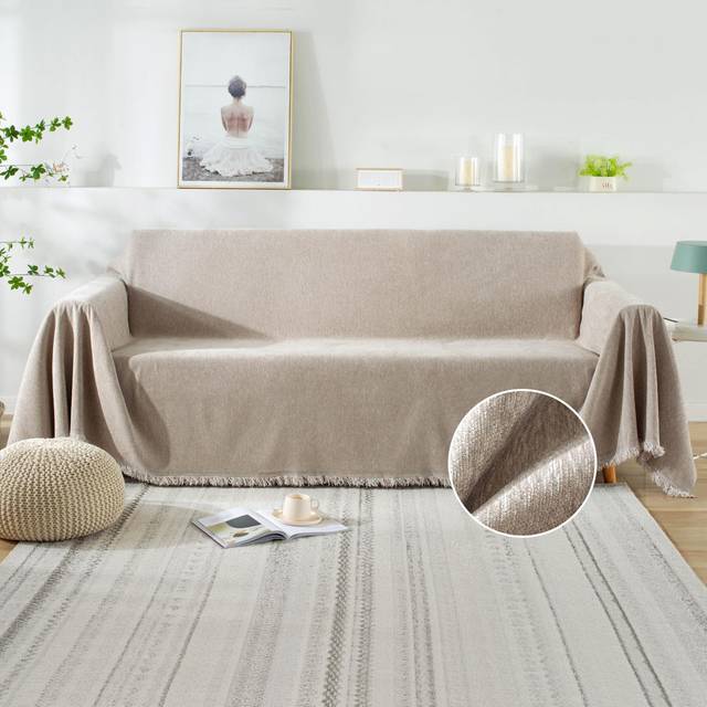 Aysha Sofa Slipcover - Tan