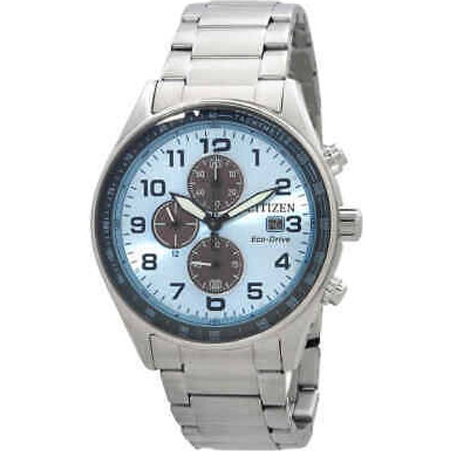 Citizen Eco-Drive Chronograph Limited Edition Stainless Steel Blue Dial CA0770-72M 100M Men's Watch blue
