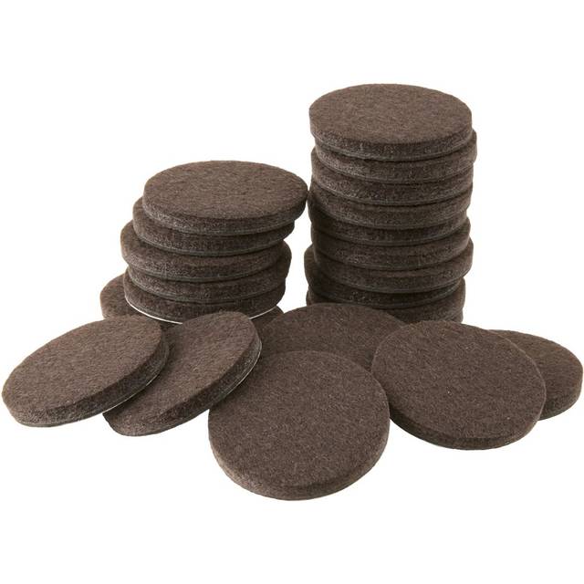 Softouch 4728395N Heavy Duty 1-1/2 Inch Felt Furniture Pads to Protect Hardwood Floors from Scratches  Brown  24 Count