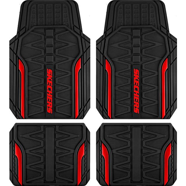 Skechers Car Floor Mats Heavy Duty Rubber Car Mats Full Set All Weather Floor Mats Waterproof Trim to Fit Universal Floor Liner Car Accessories Automo