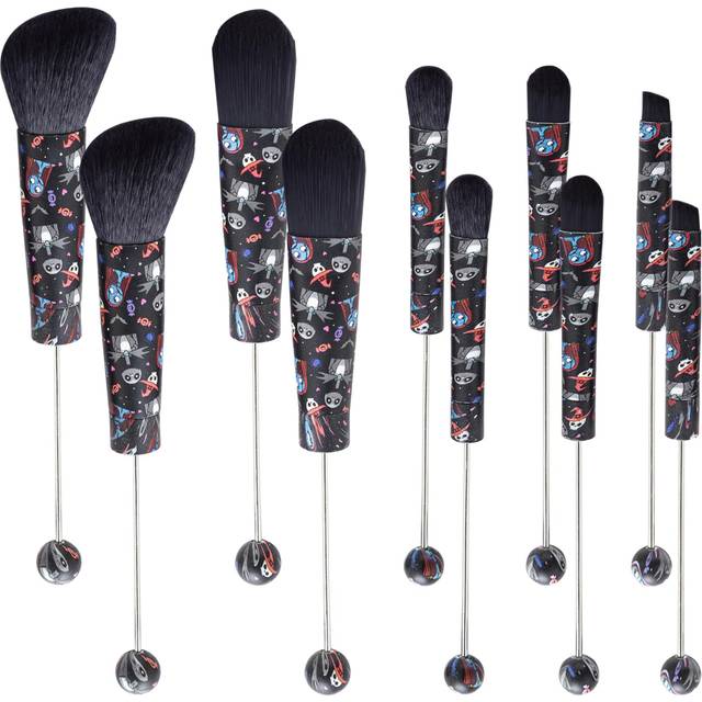 10Pieces Beadable Makeup Brushes Diy Makeup Comestic Brushes Beaded Brushes Kit for DIY Beaded Eyeshadow Brush (Beadable Makeup Brushes-10pieces=2Sets