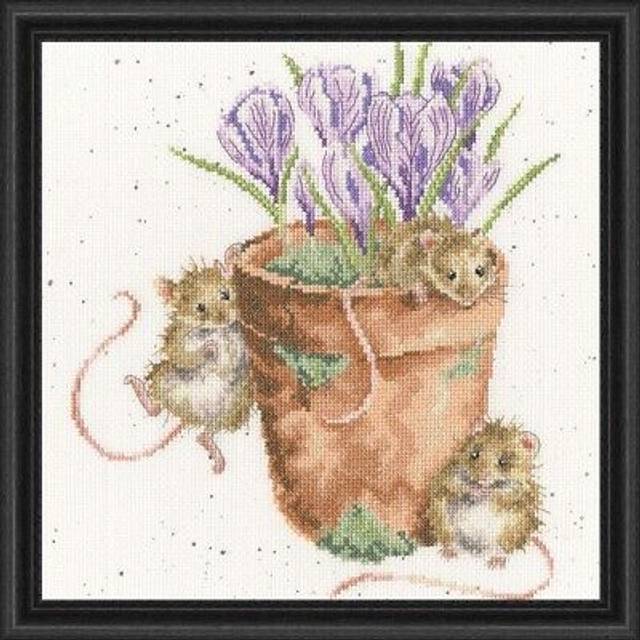 Bothy threads counted cross stitch kit "garden friends", xhd123, 26x26cm, diy
