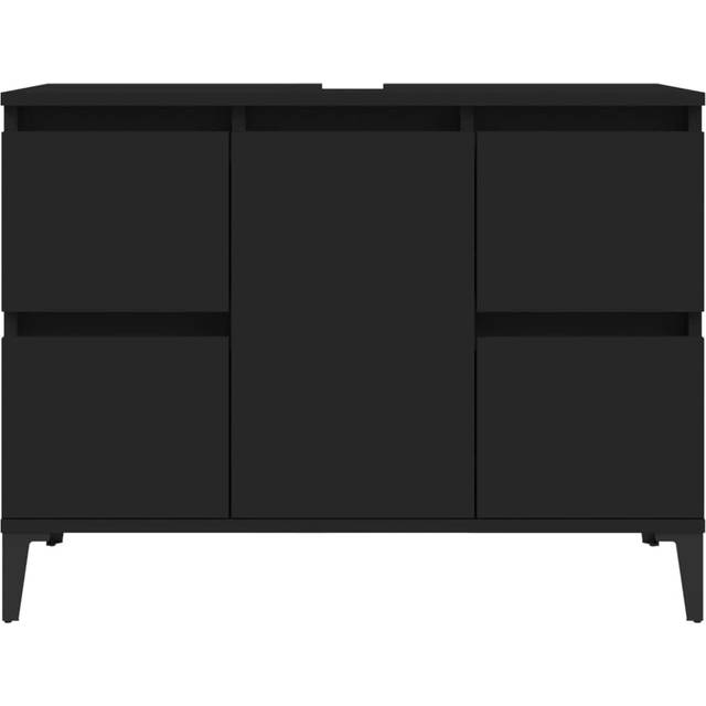 vidaXL Sink Cabinet Black 80x33x60 cm Engineered Wood