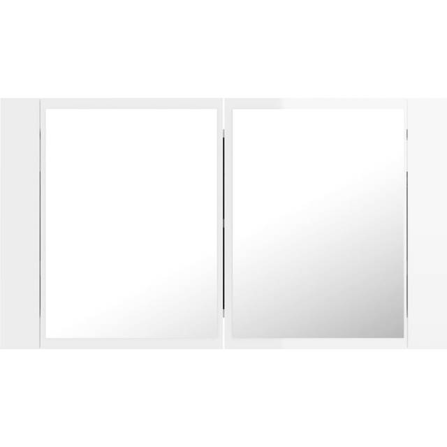 vidaXL LED Bathroom Mirror Cabinet High Gloss White 80x12x45 cm Acrylic