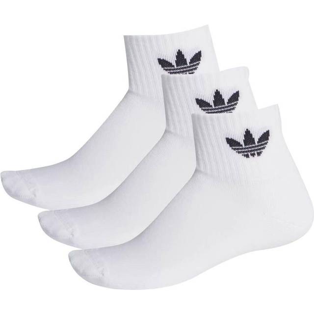 adidas Mid Ankle Socks 3-Pack White/ White/ Black L (L)